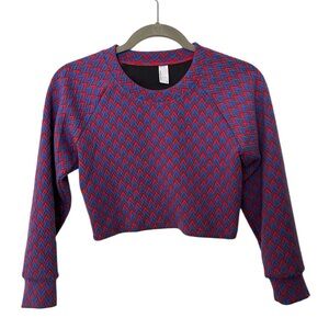 American Apparel Geometric Print Cropped Knit Geometric Top Medium